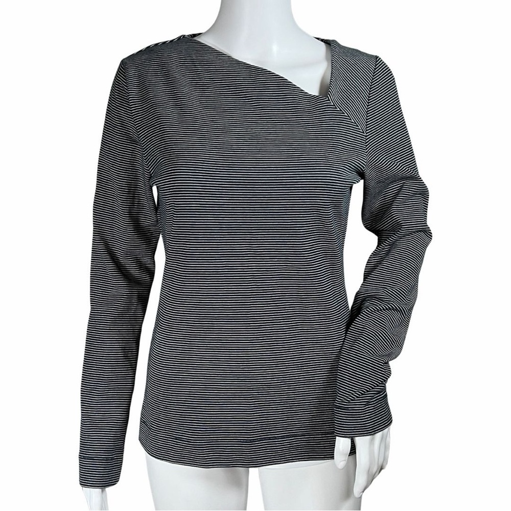kate spade Black and White Striped Long Sleeve Top